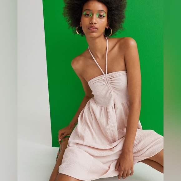 H&M | Crinkled Halterneck Dress Sz S - Picture 4 of 5